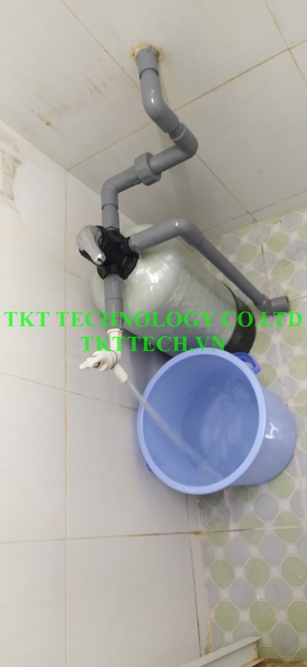 Lắp đặt bộ lọc nước giếng khoan nhiễm phèn sinh hoạt tại Tân An, Long An